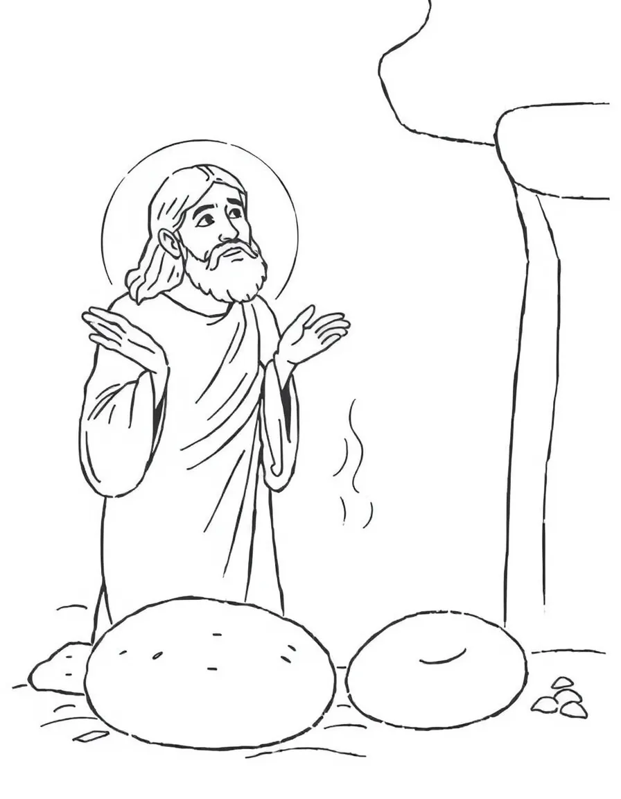 Jesus telling the parable of the leaven, with yeast making bread rise.