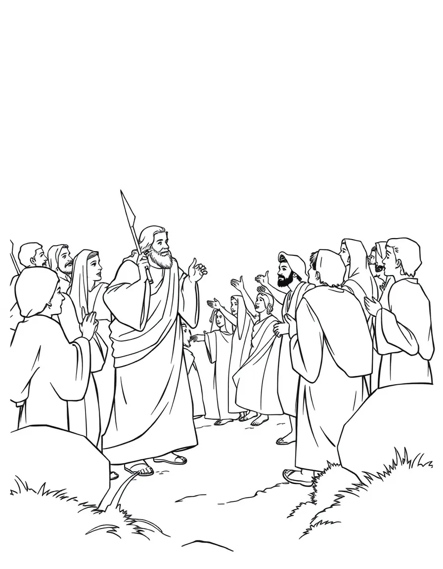 Jesus sending out the seventy-two disciples.