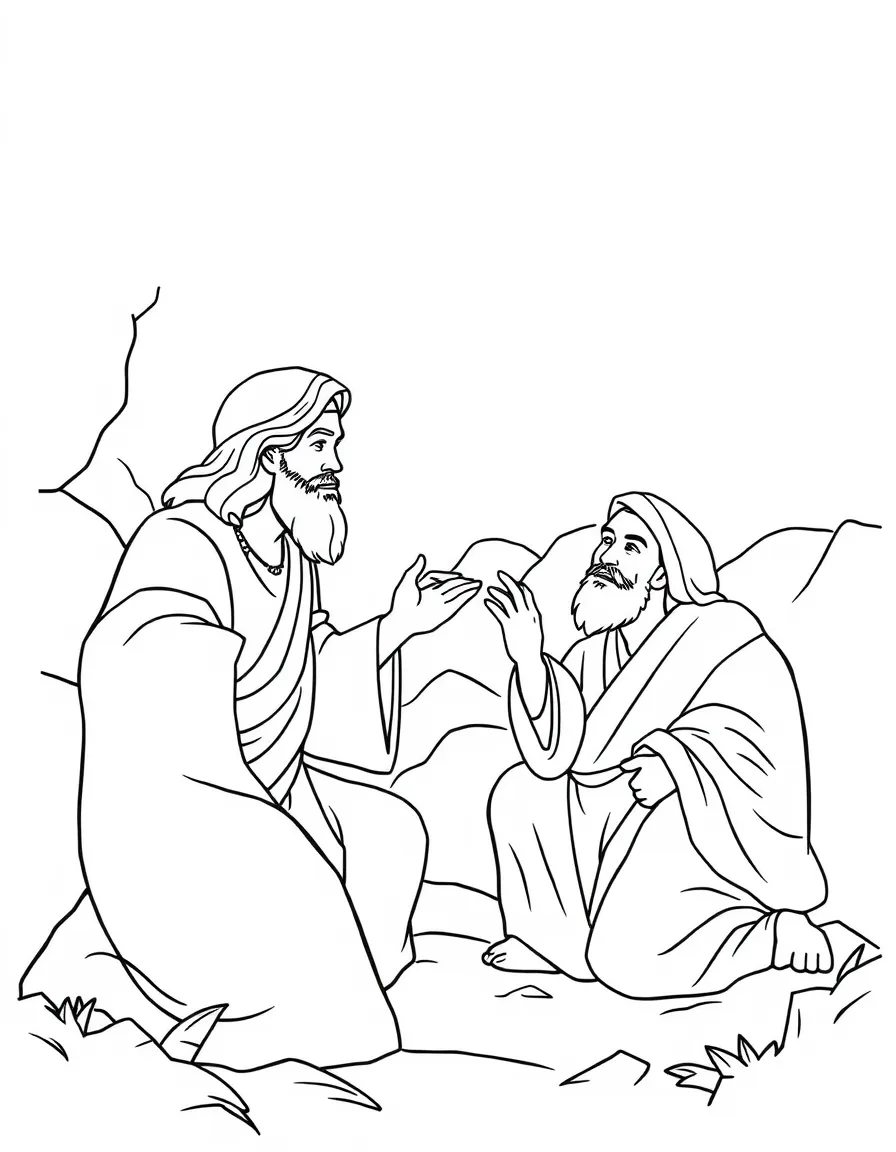 Jesus telling the parable of Lazarus and the rich man.