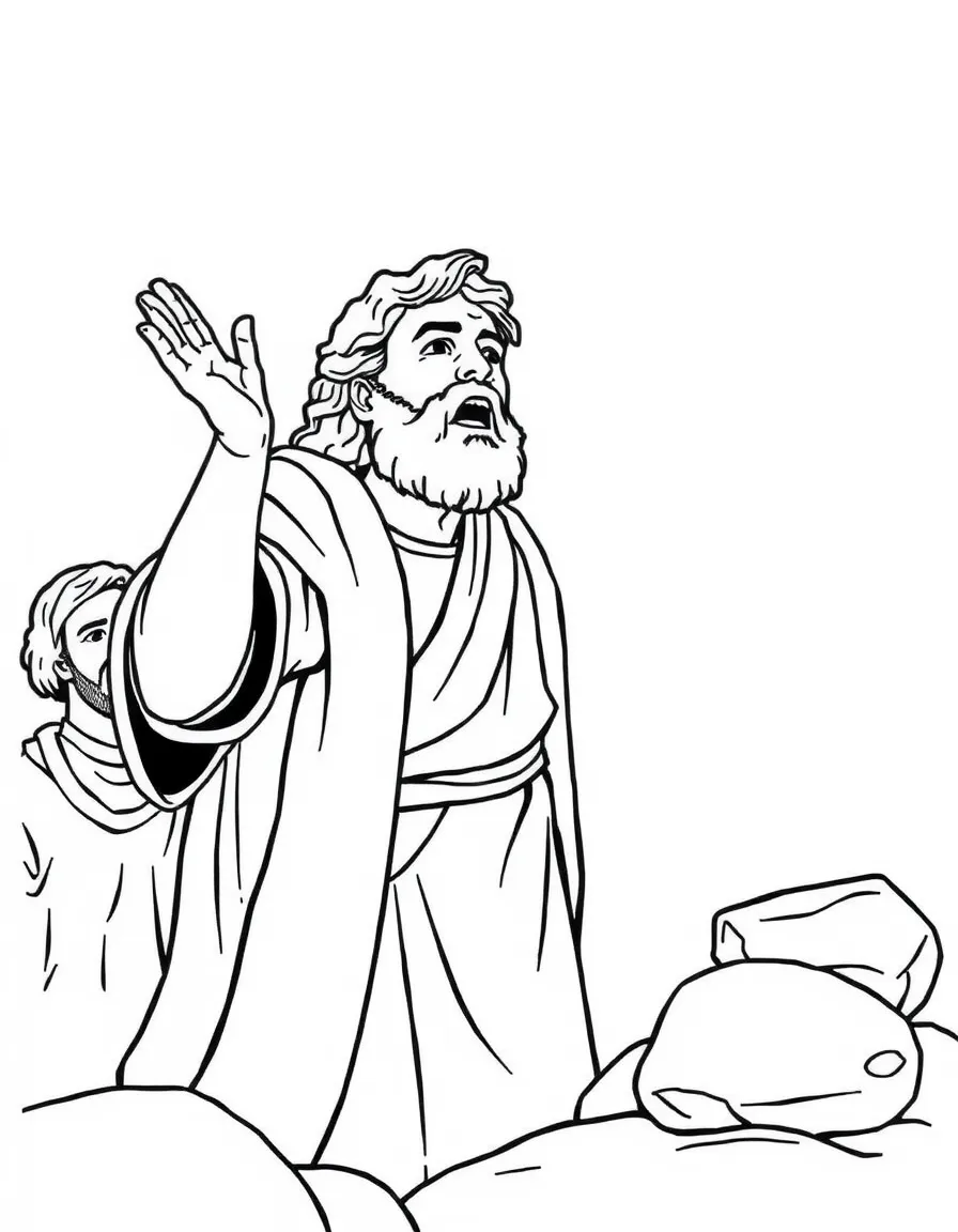 Stephen preaching boldly before he is stoned.