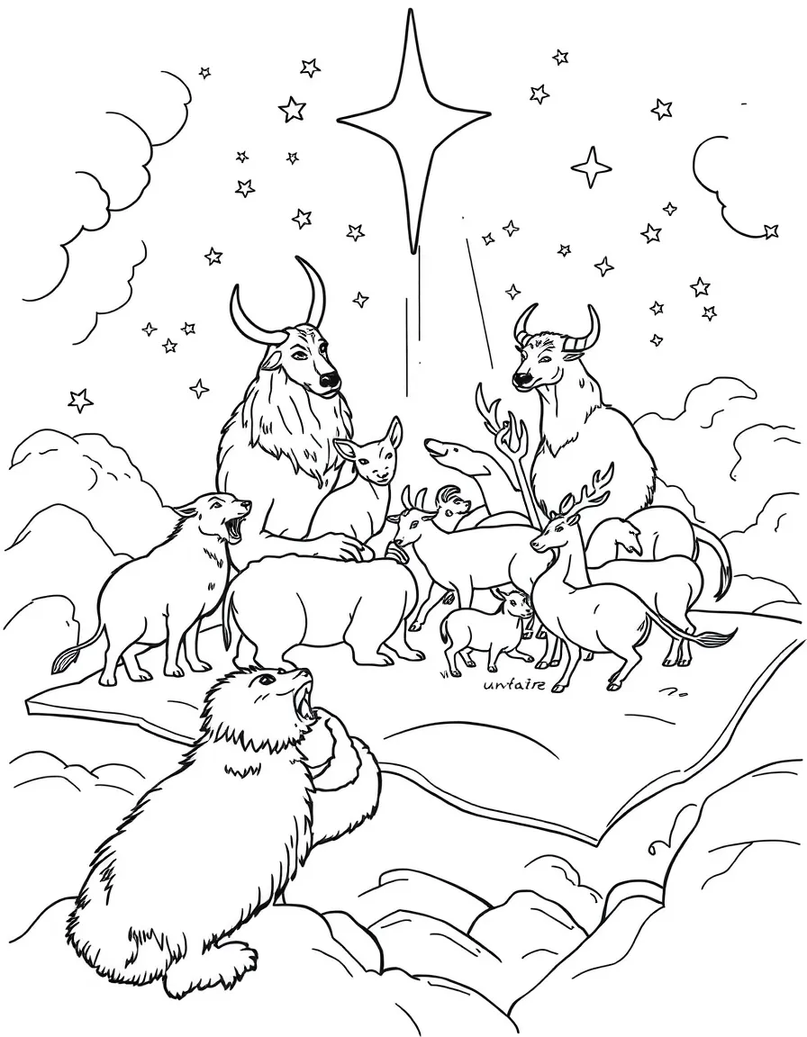 Peter's vision of unclean animals on a sheet from heaven.