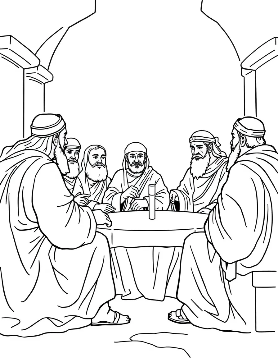 The Jerusalem Council discussing whether Gentiles need to be circumcised.