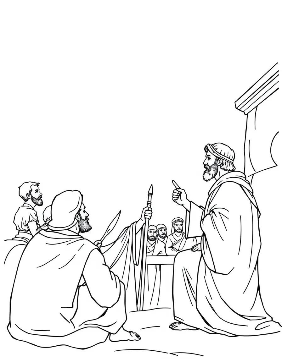 Paul speaking before Felix, the governor, in Caesarea.