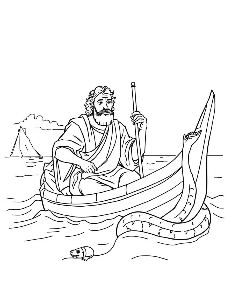 Paul shipwrecked on Malta, being bitten by a snake but unharmed.
