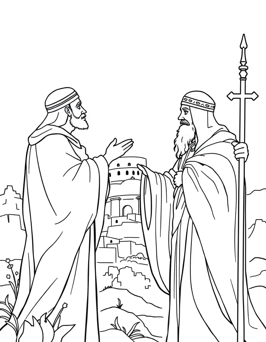 Two witnesses prophesying in Jerusalem.