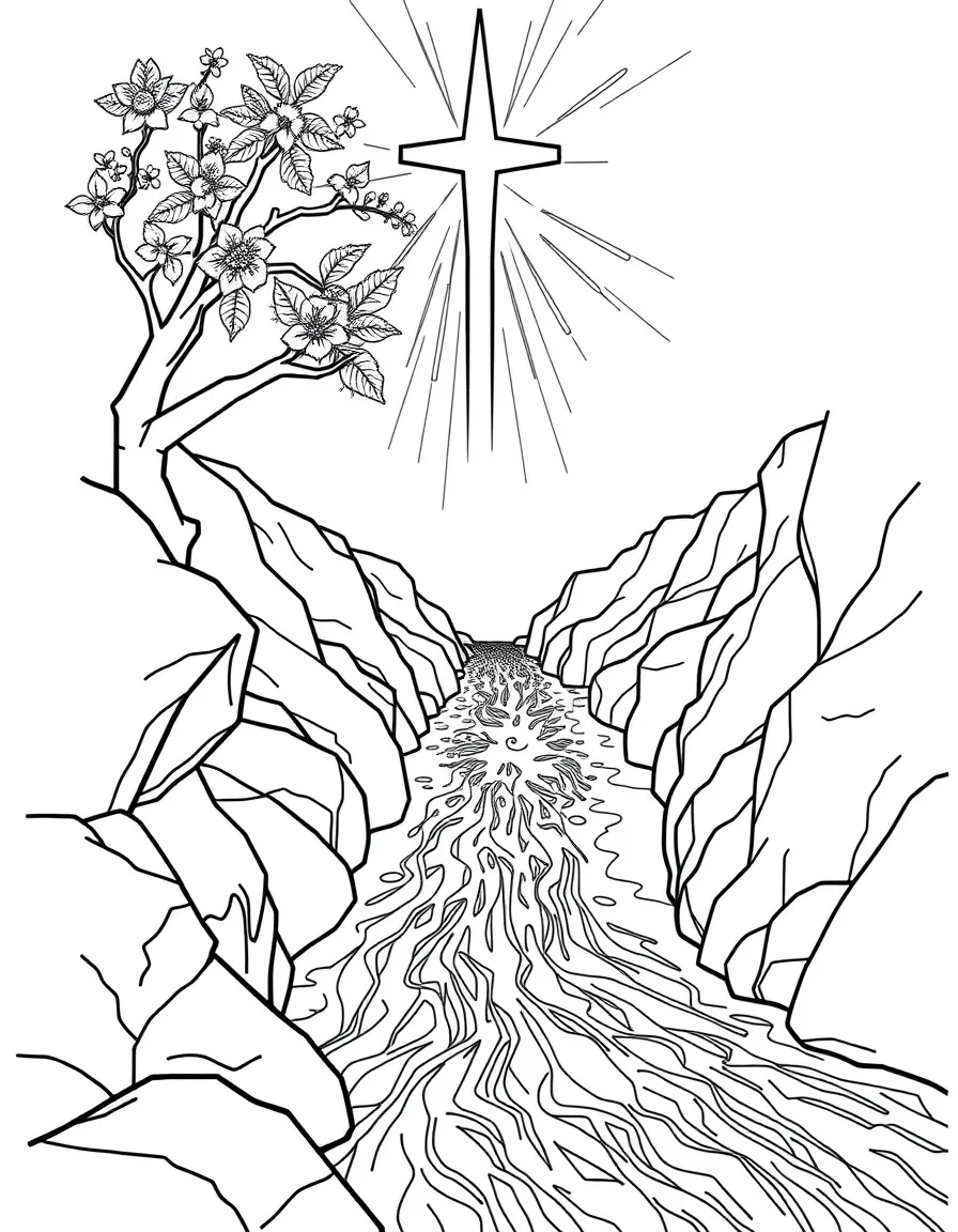 The river of the water of life flowing from the throne of God.