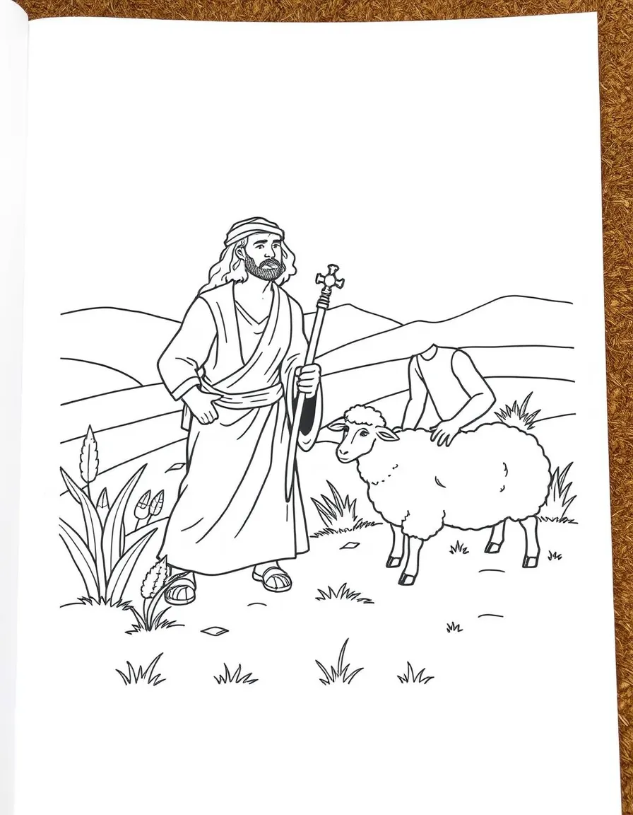 Cain farming the land and Abel tending sheep.