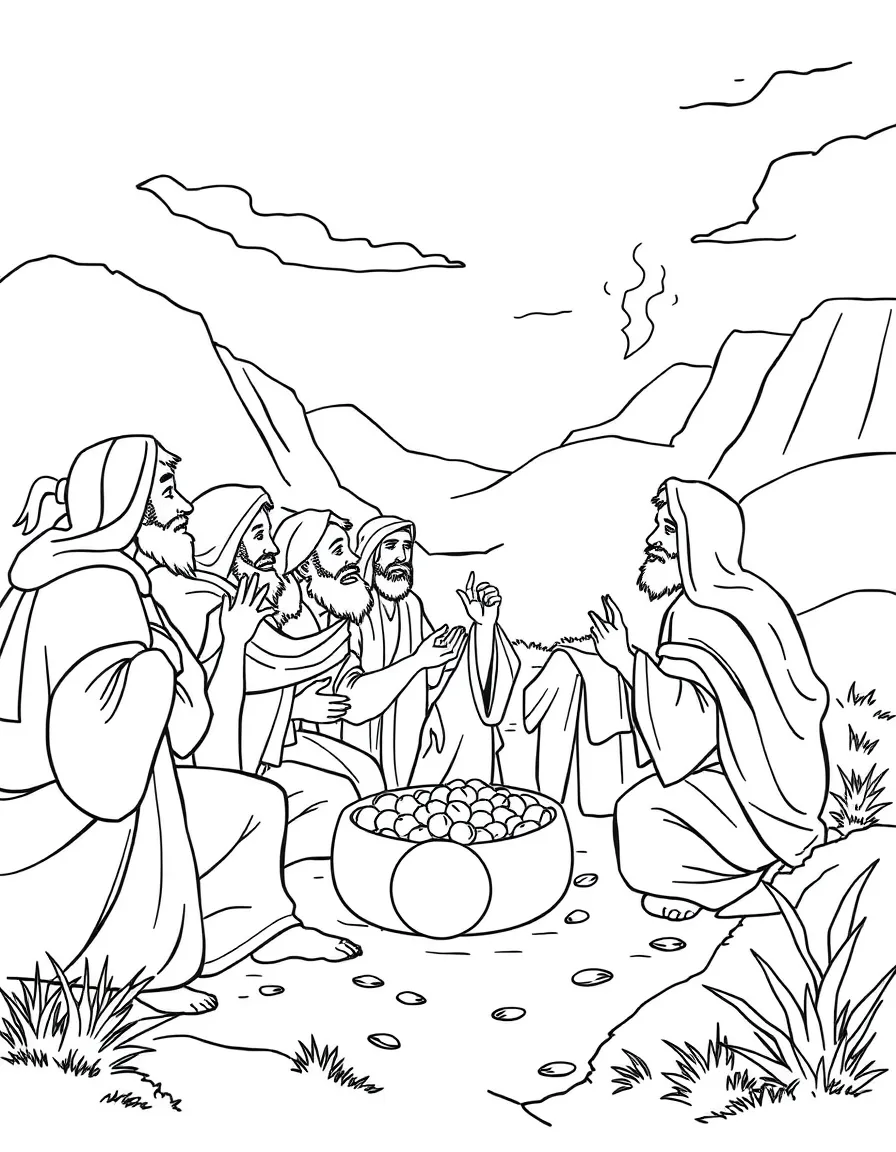 The Israelites grumbling for food, and God providing manna.