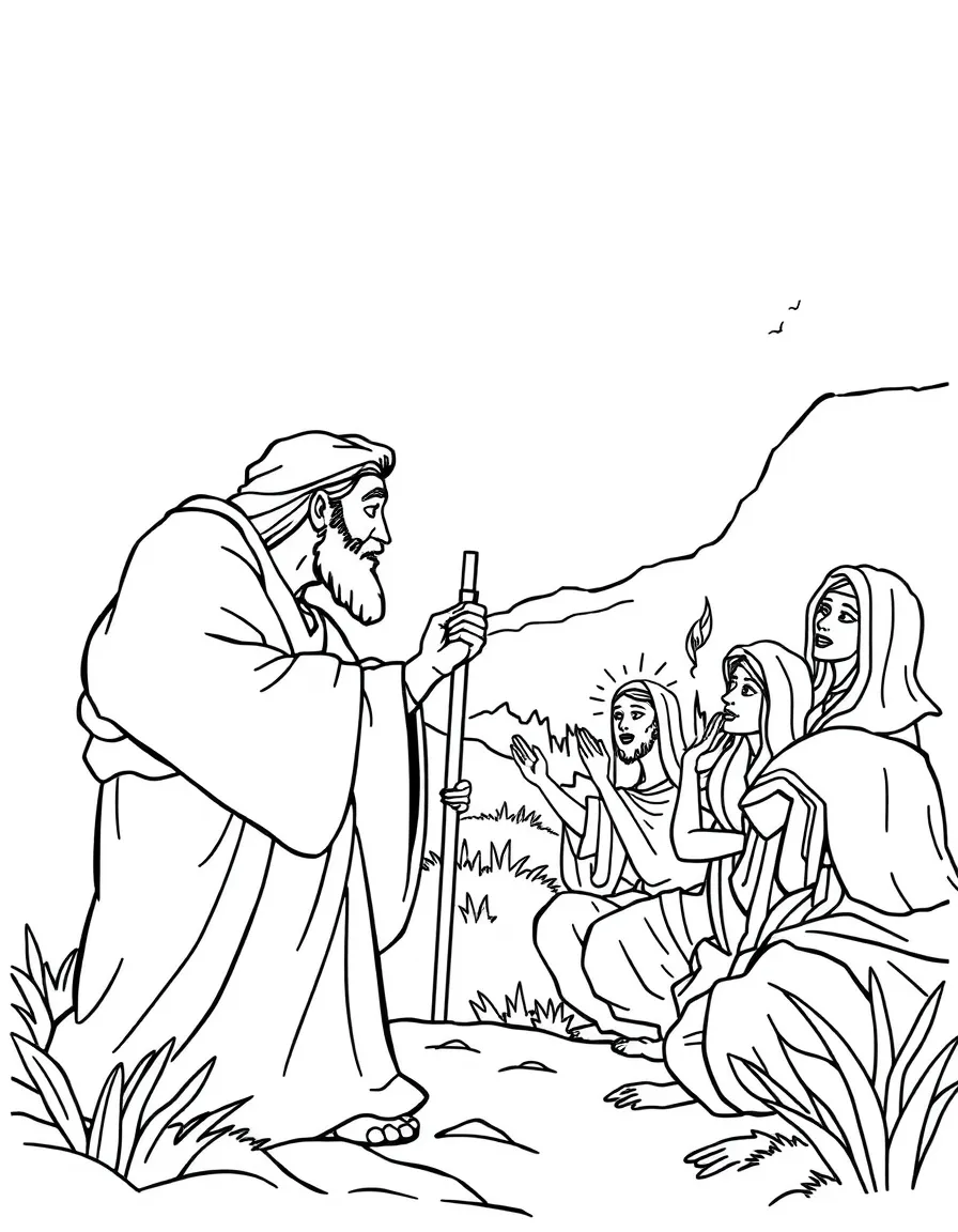 Moses saying goodbye to the Israelites before he dies.