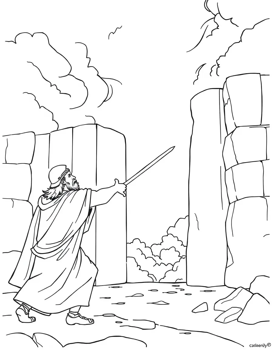Samson pushing the gates of Gaza.