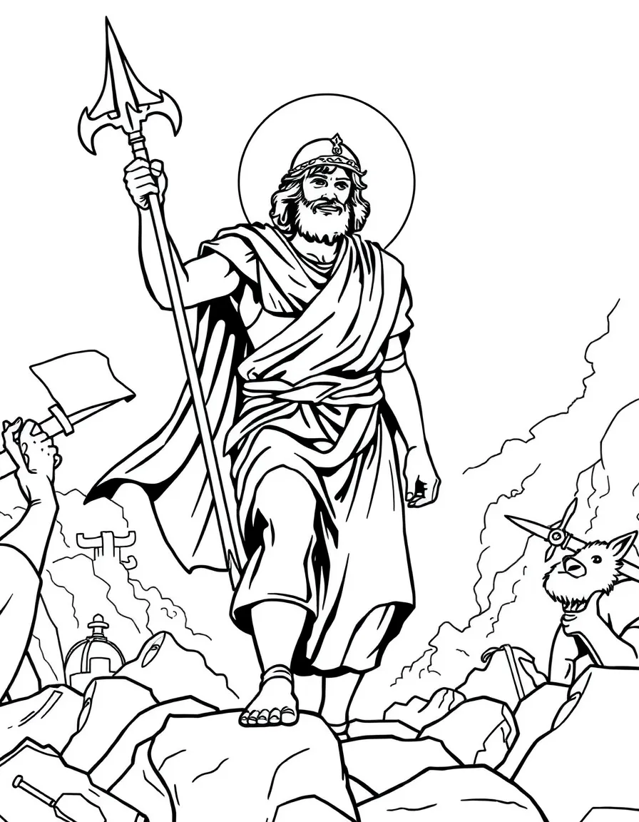 David fighting battles and winning victories.