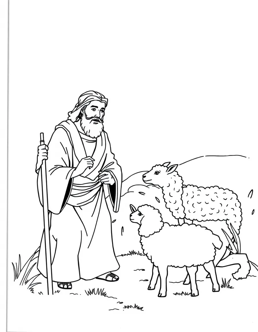 Nathan the prophet telling David a parable about a rich man and a lamb.