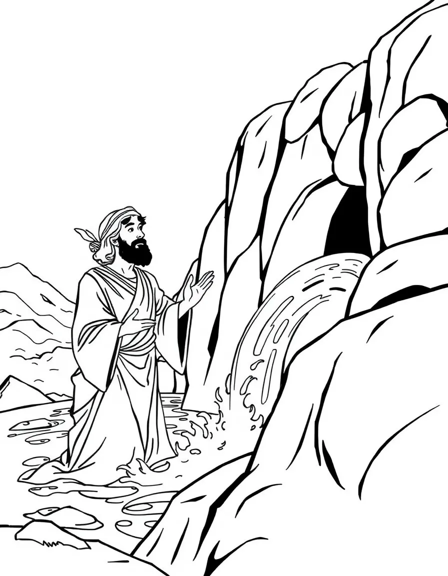 Elisha healing the bitter waters of Jericho.