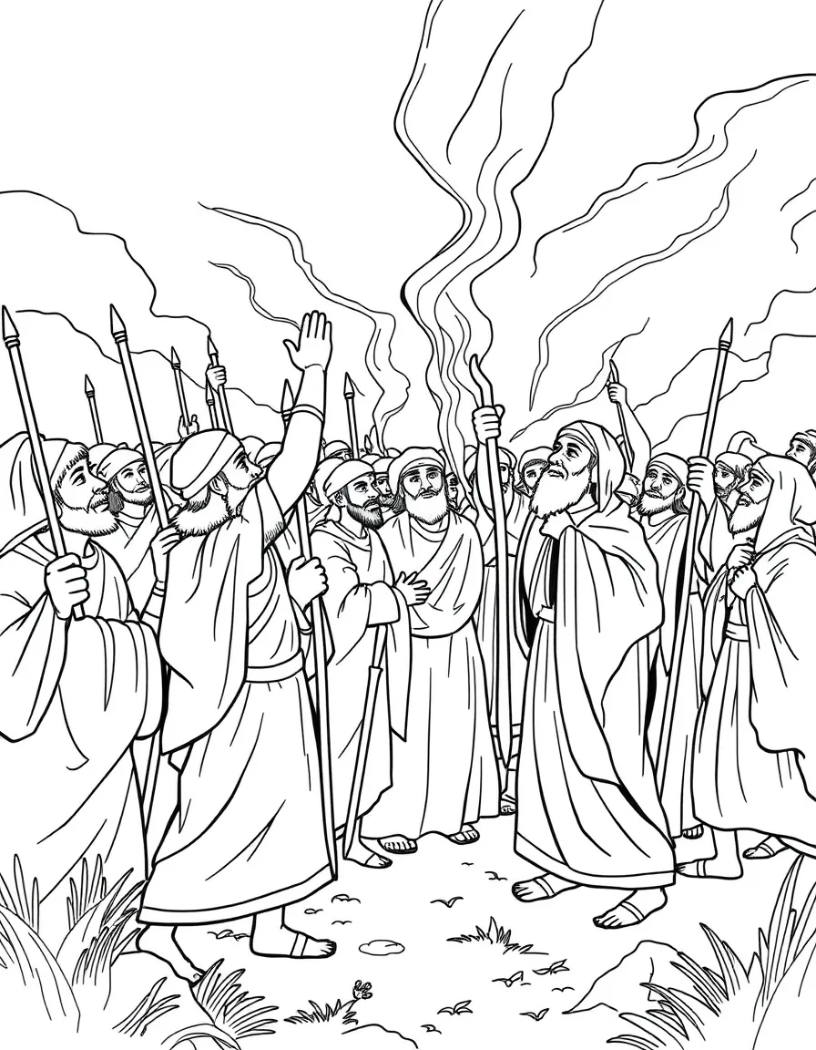 The Aramean army being struck with blindness by Elisha.