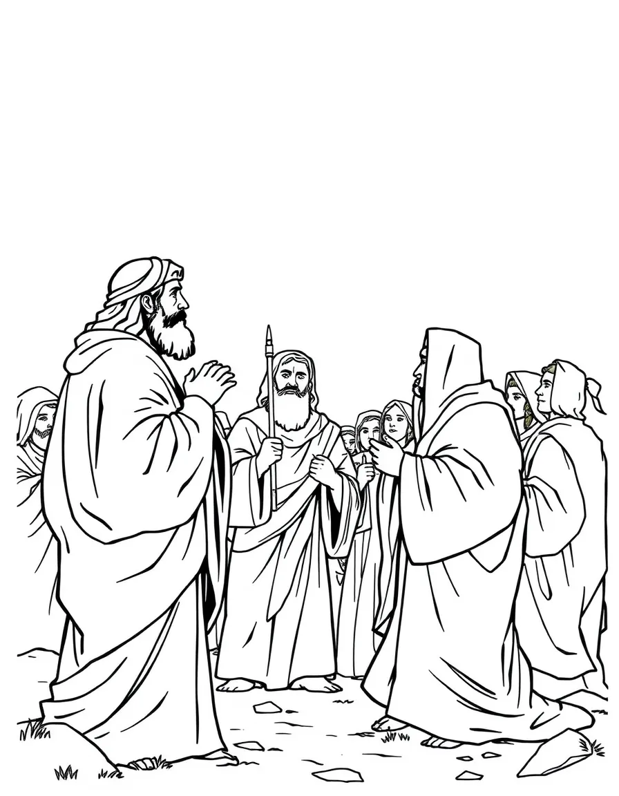 Nineveh repenting and people dressing in sackcloth.
