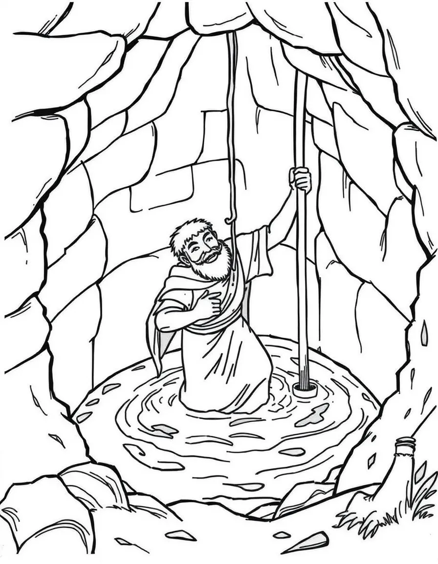 Jeremiah being thrown into a muddy cistern.