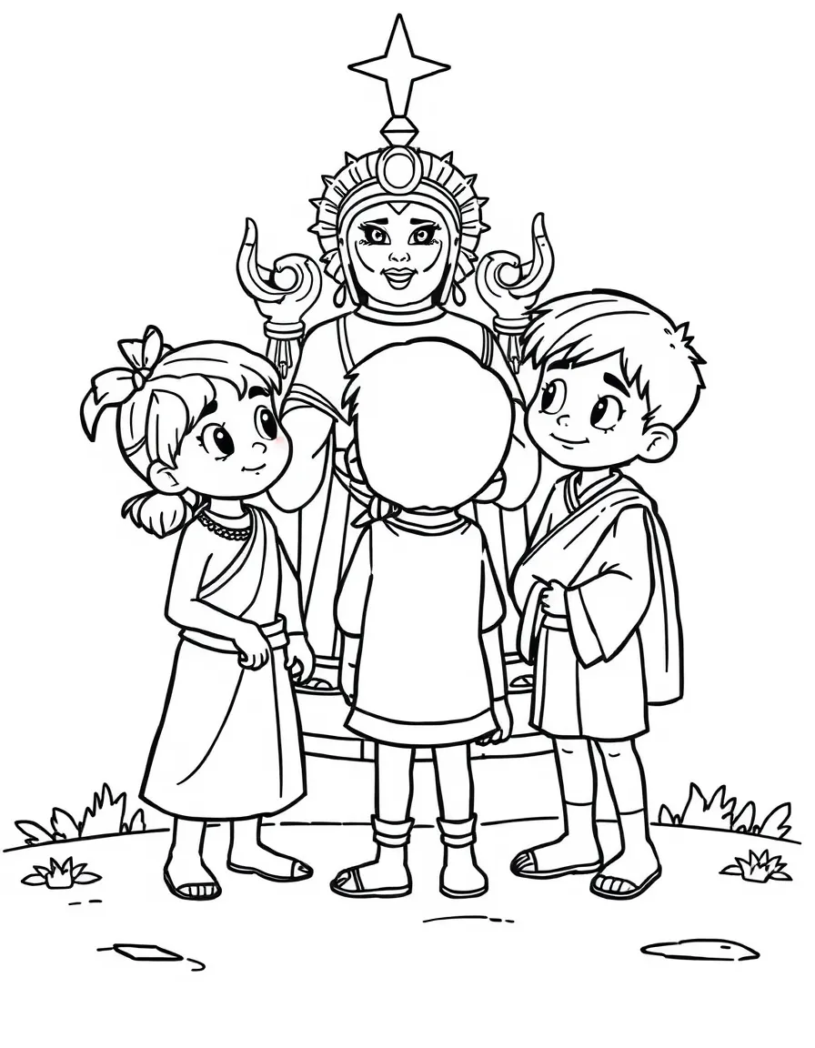 The three friends refusing to bow to the golden idol.