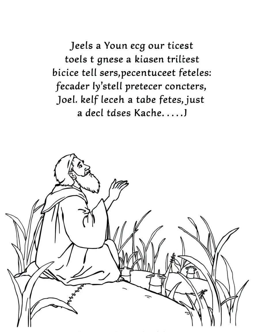 Joel prophesying about a locust plague.