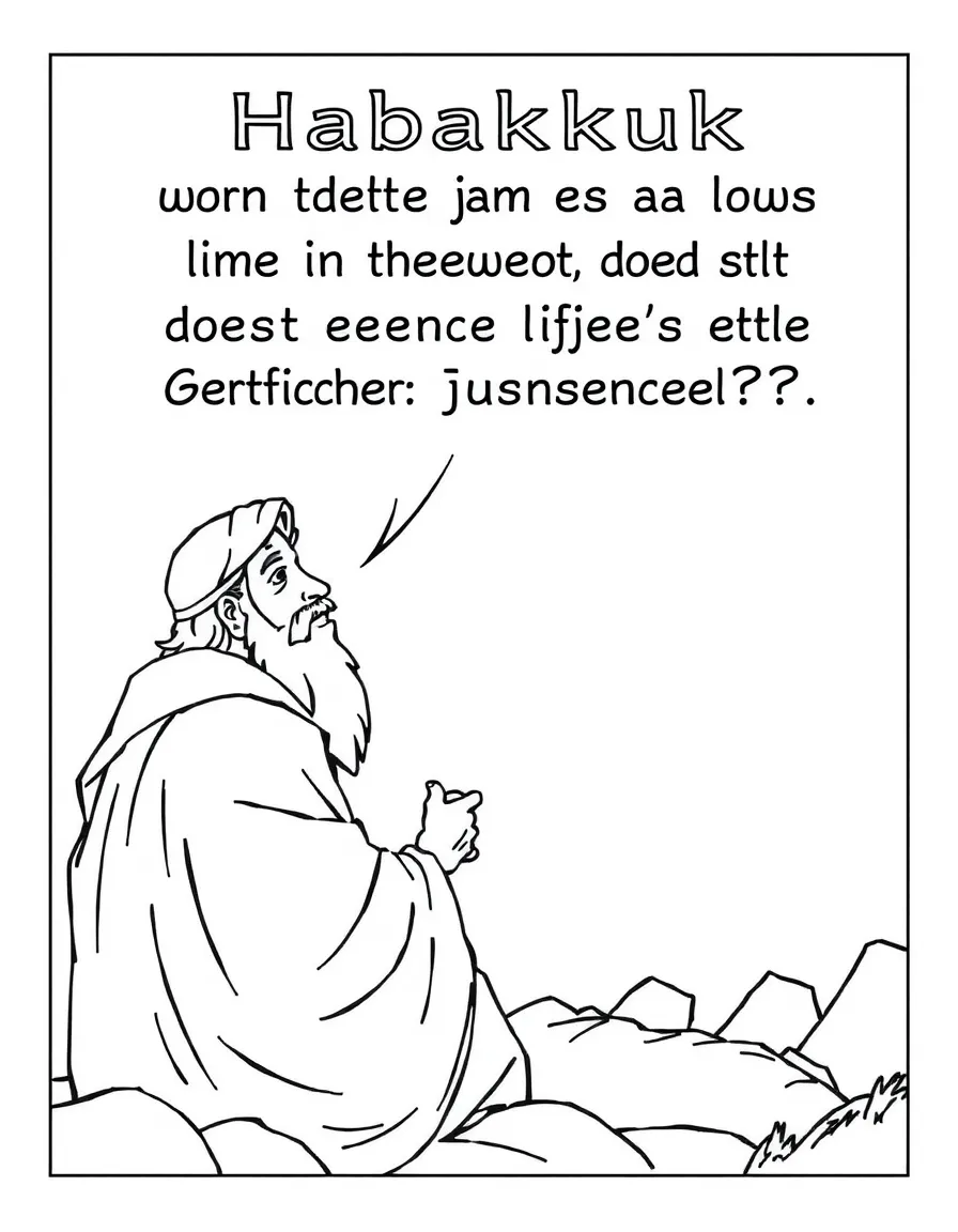 Habakkuk questioning God about injustice.