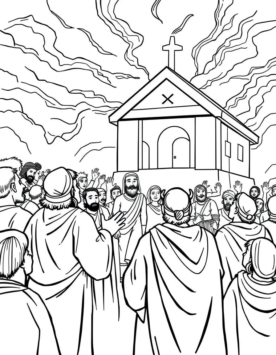 Haggai urging the people to rebuild God's house.