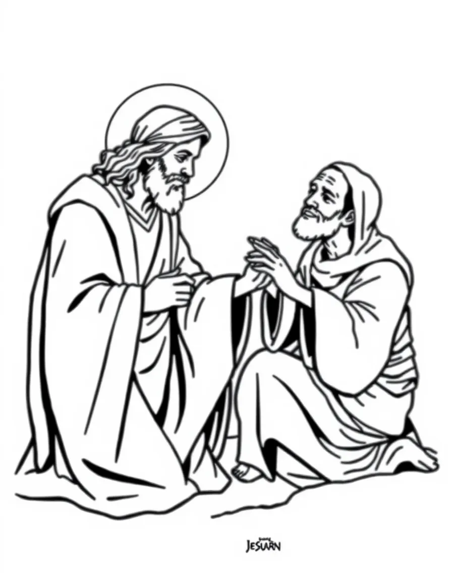 Jesus healing a leper with a touch.