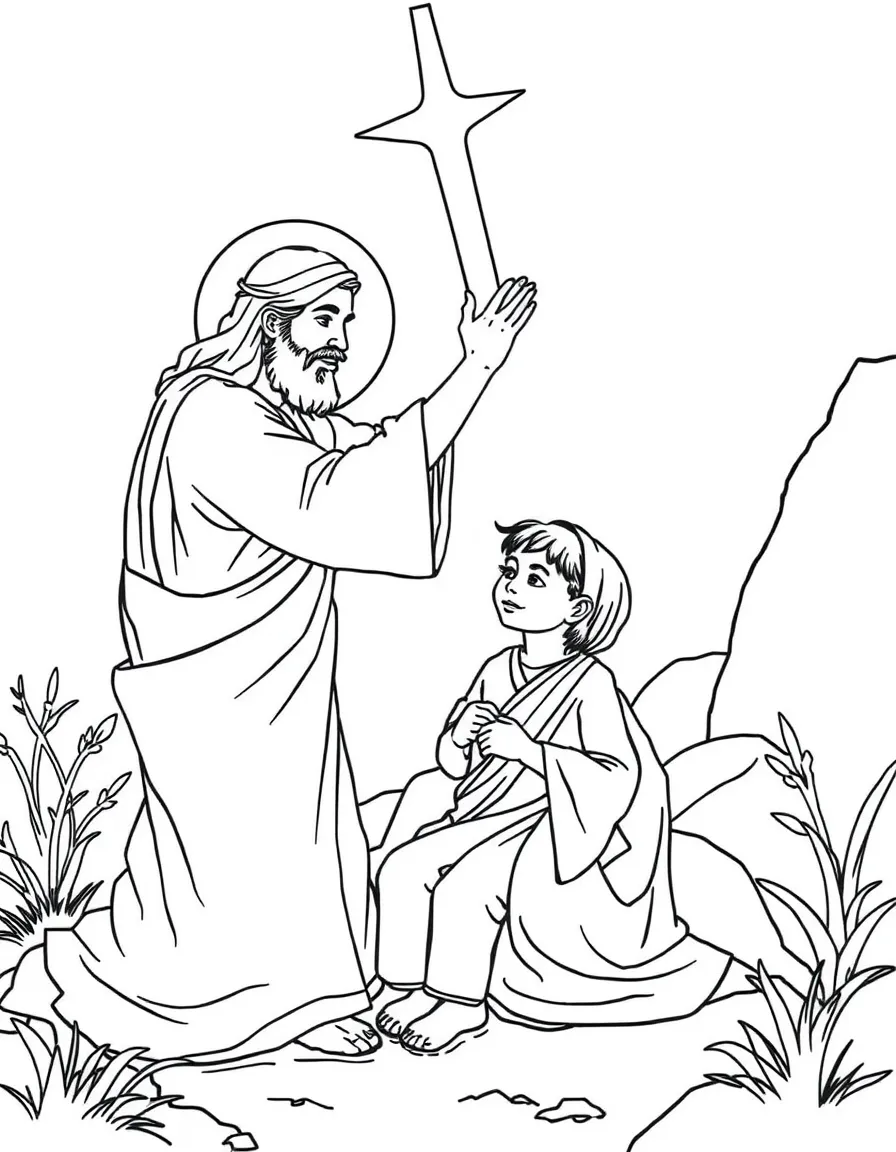 Jesus raising a widow's son from the dead in Nain.