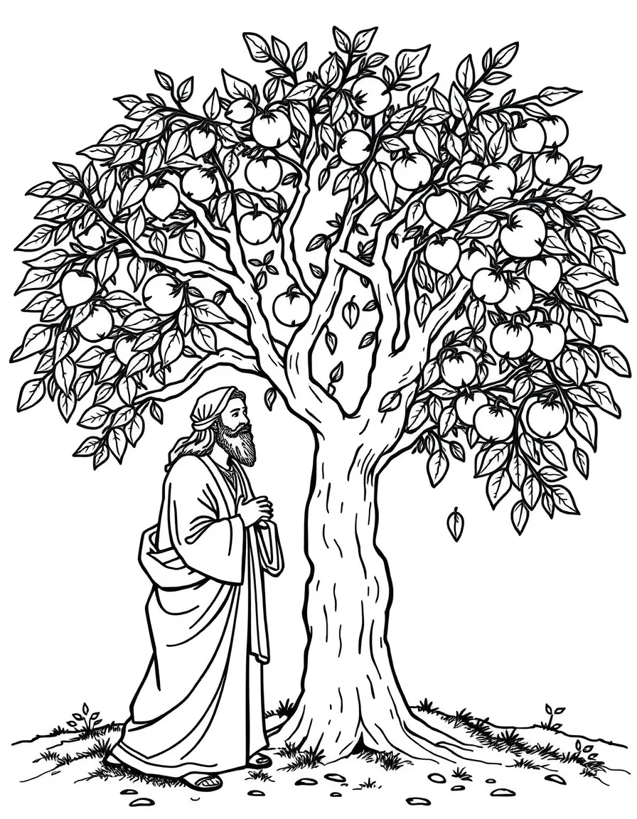 Jesus telling the parable of the barren fig tree.