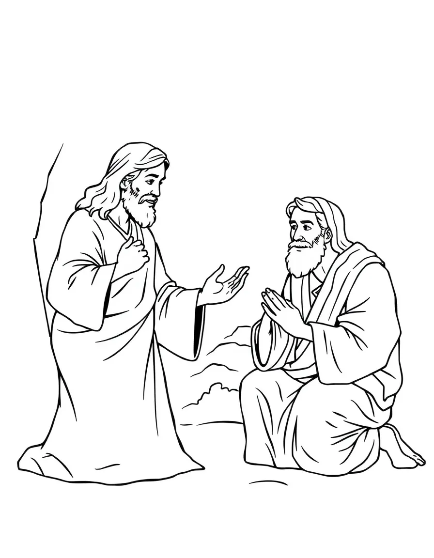 Jesus healing a man with dropsy on the Sabbath.