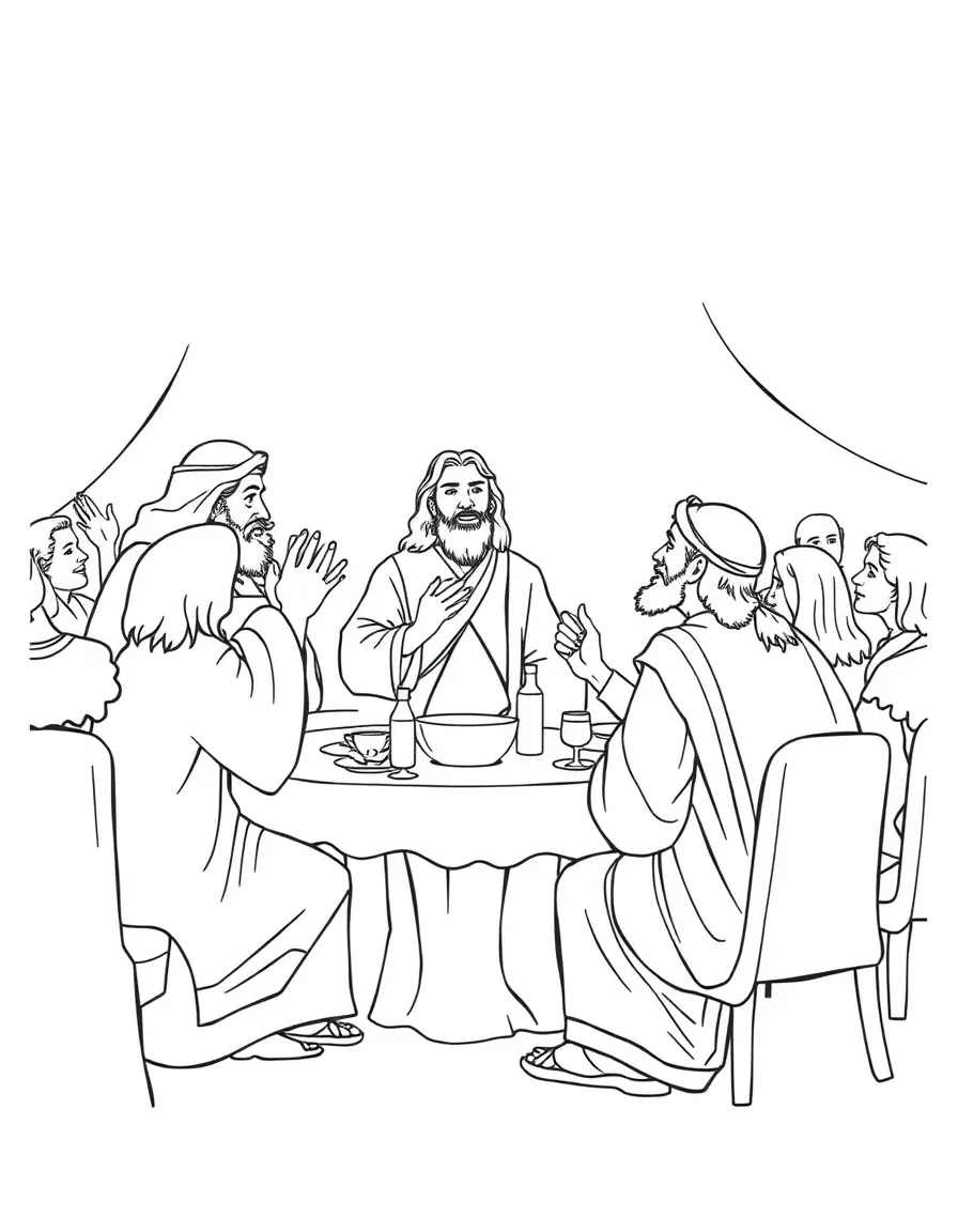 Jesus telling the parable of the great banquet.