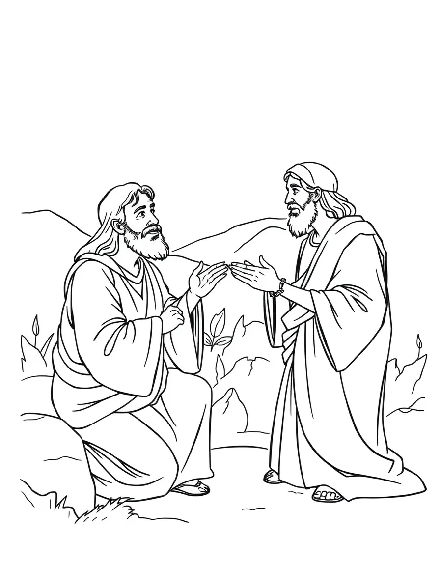Jesus telling the parable of the unmerciful servant.