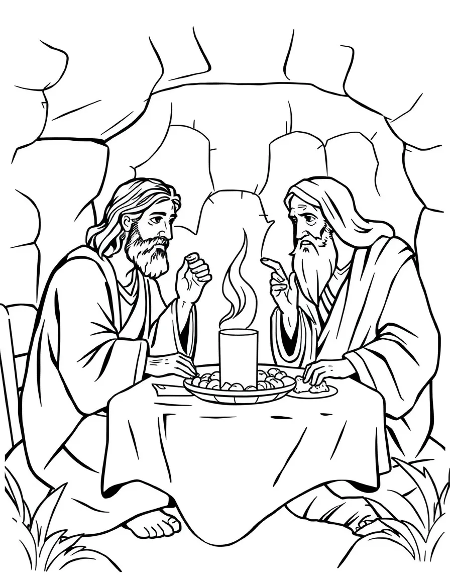 Jesus having dinner with Simon the leper.