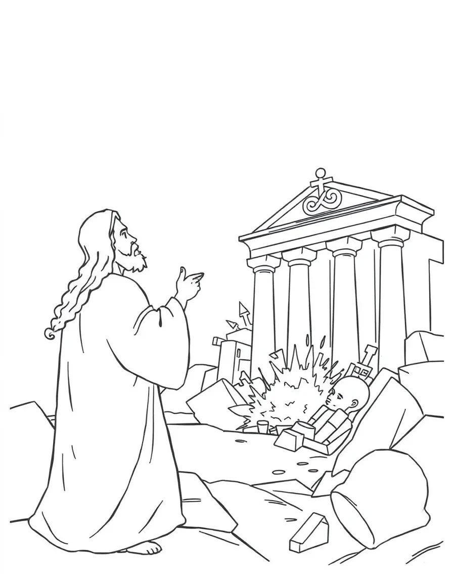 Jesus predicting the destruction of the temple.