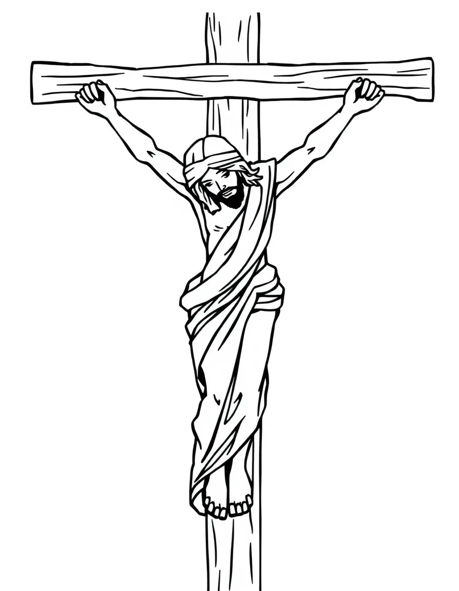Jesus hanging on the cross, saying "Father, forgive them."