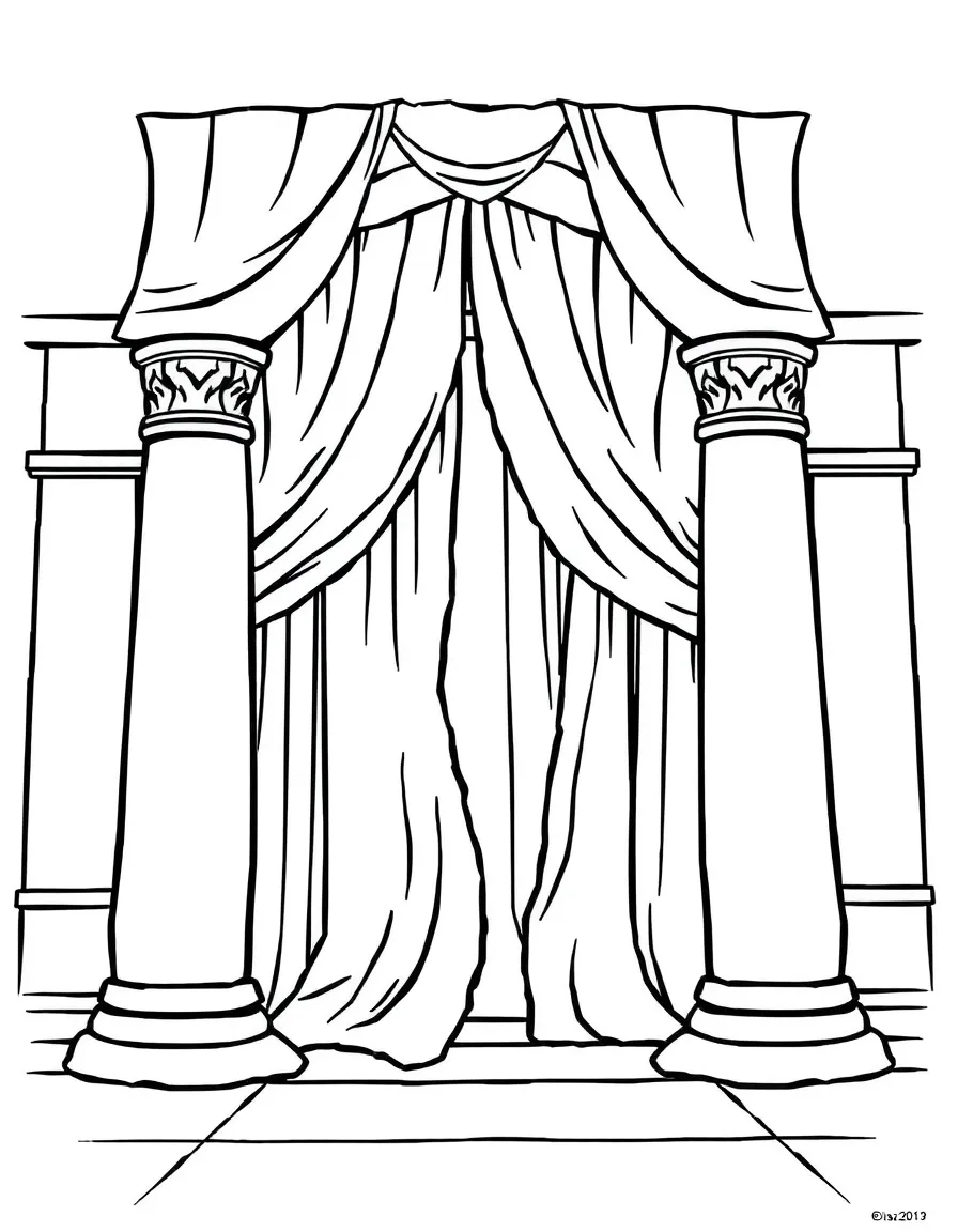 The curtain in the temple being torn in two.