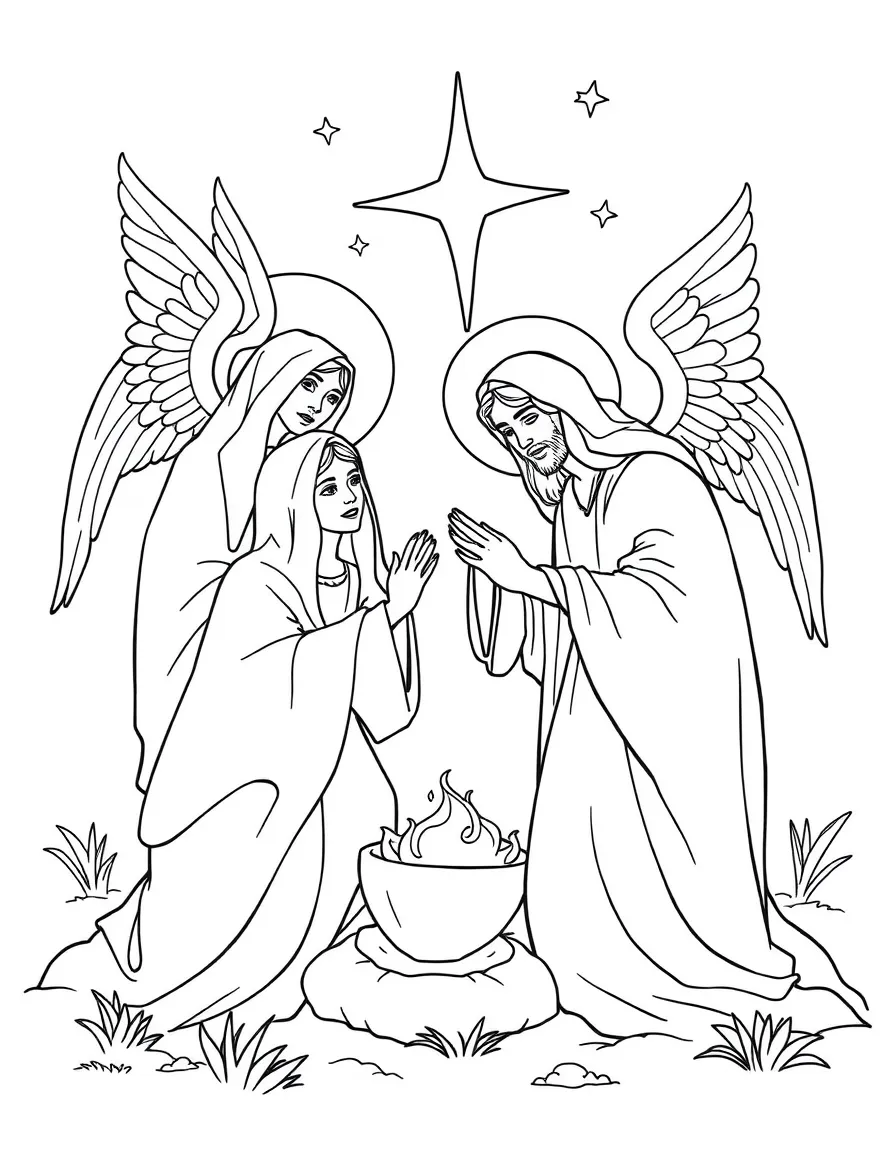 Angels telling the women that Jesus is alive.