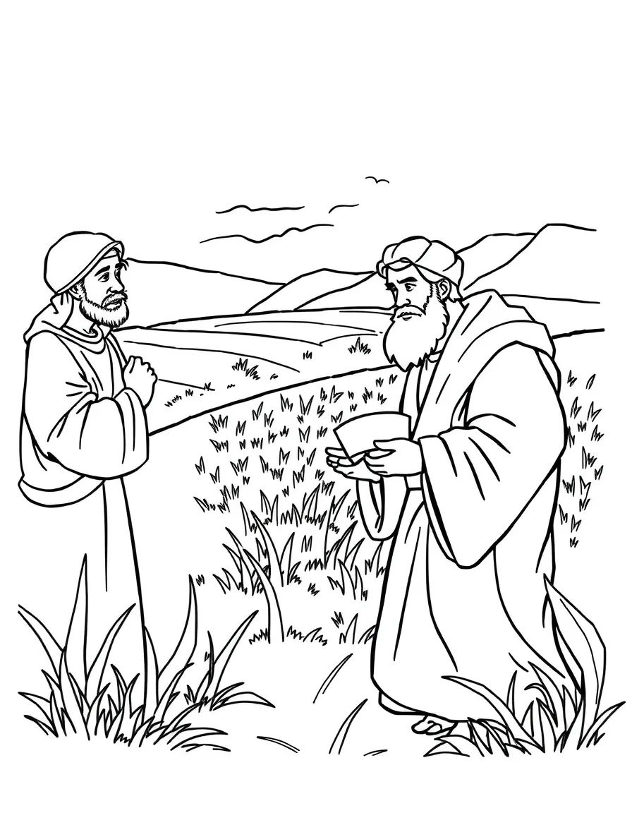 Barnabas selling a field and bringing the money to the apostles.
