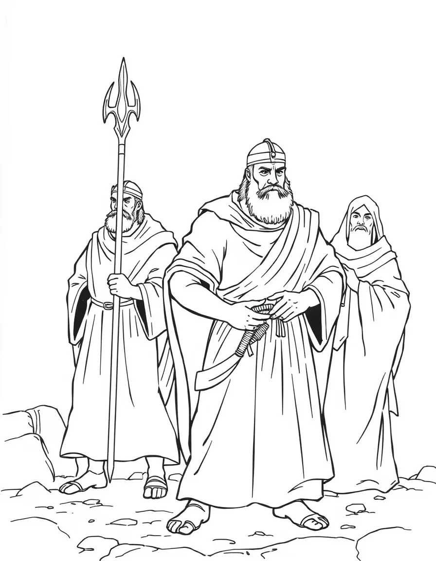 Saul guarding the coats of those who stoned Stephen.