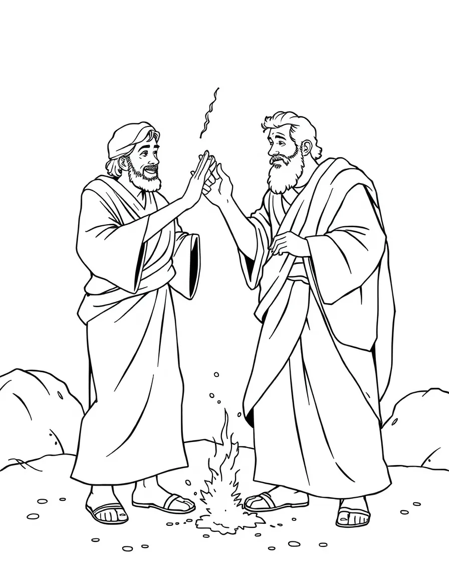 Paul and Barnabas shaking the dust off their feet.