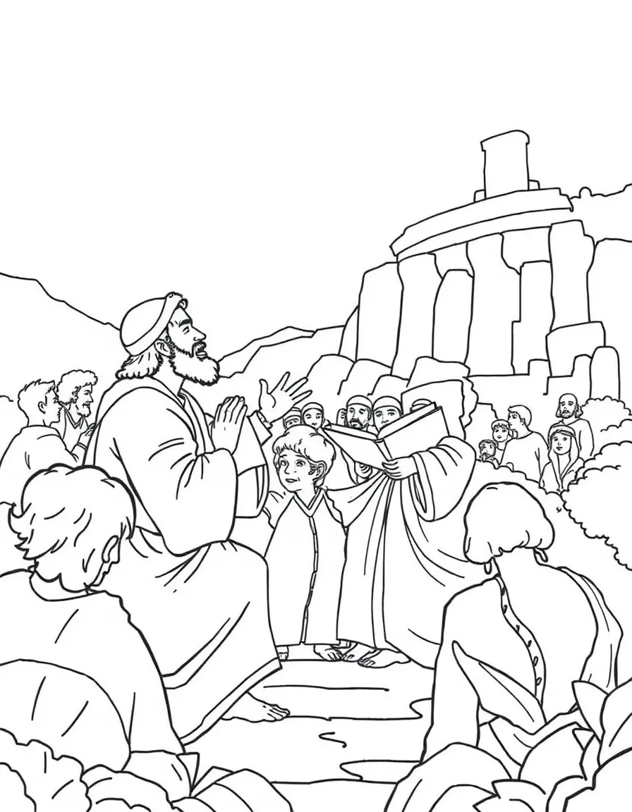 Paul preaching in Thessalonica, reasoning from the Scriptures.