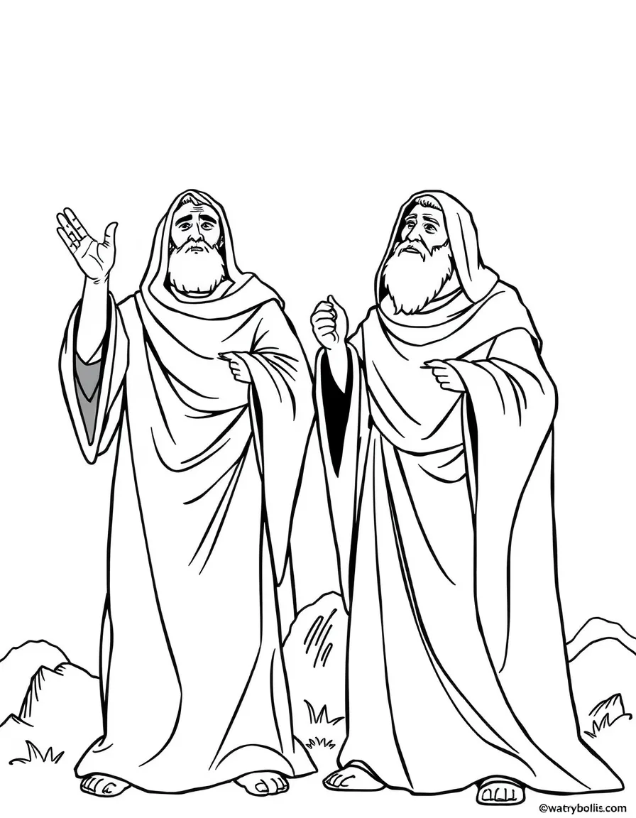 The two witnesses dressed in sackcloth, prophesying.