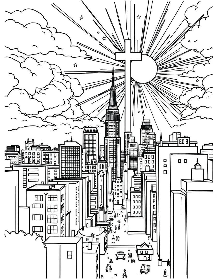 The glory of God illuminating the city, no need for sun or moon.