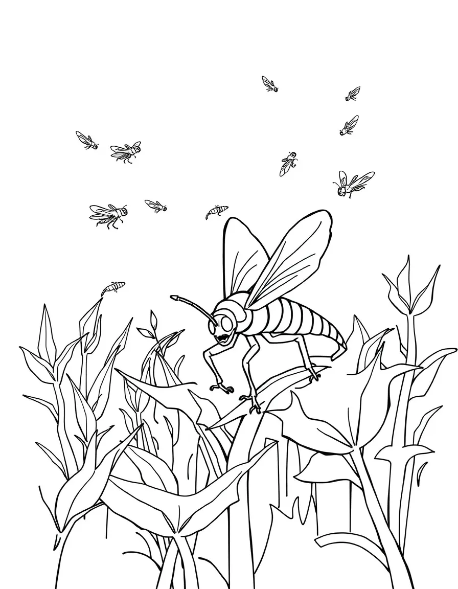 The ten plagues in Egypt: locusts eating everything green.