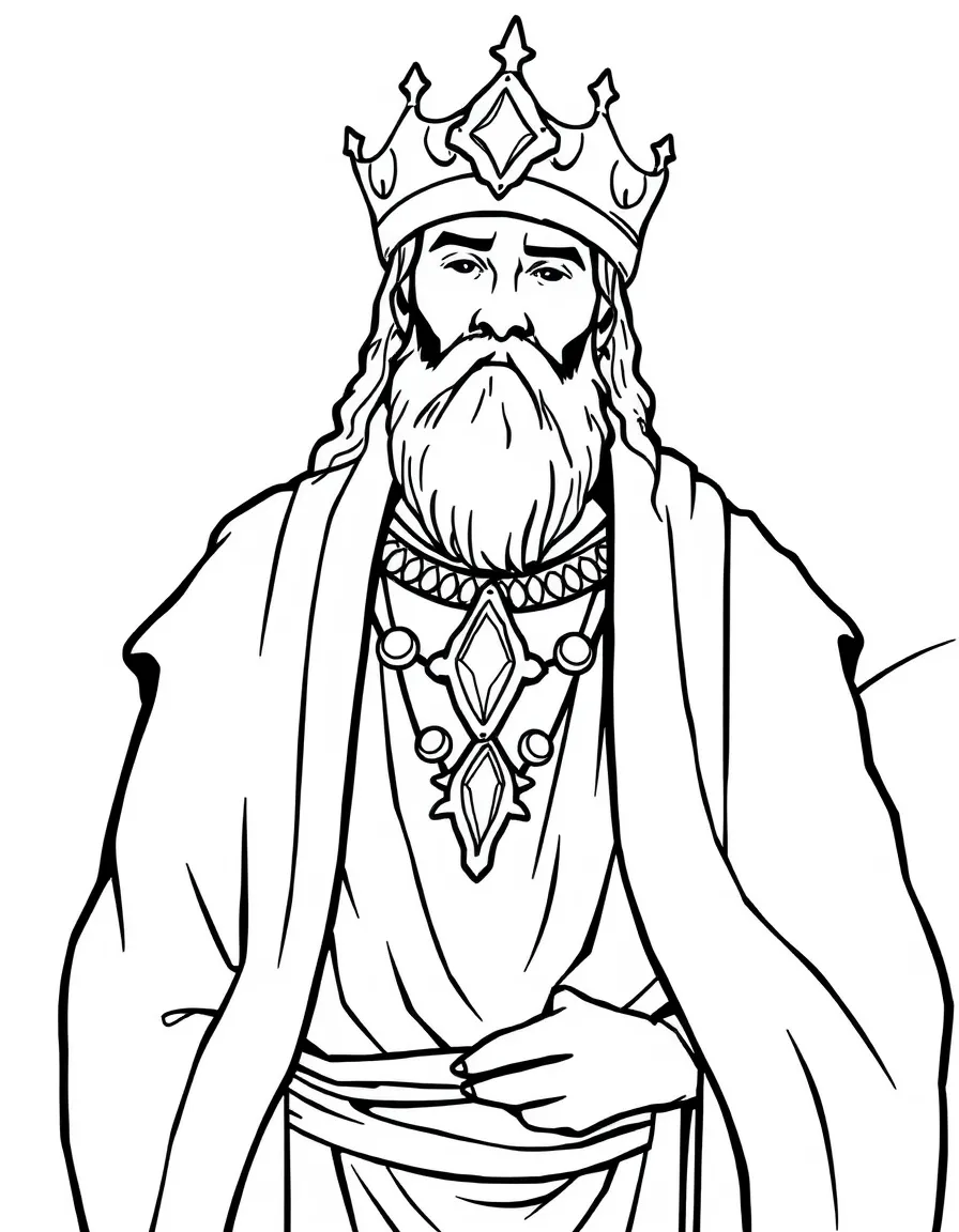 The high priest wearing the ephod with precious stones.