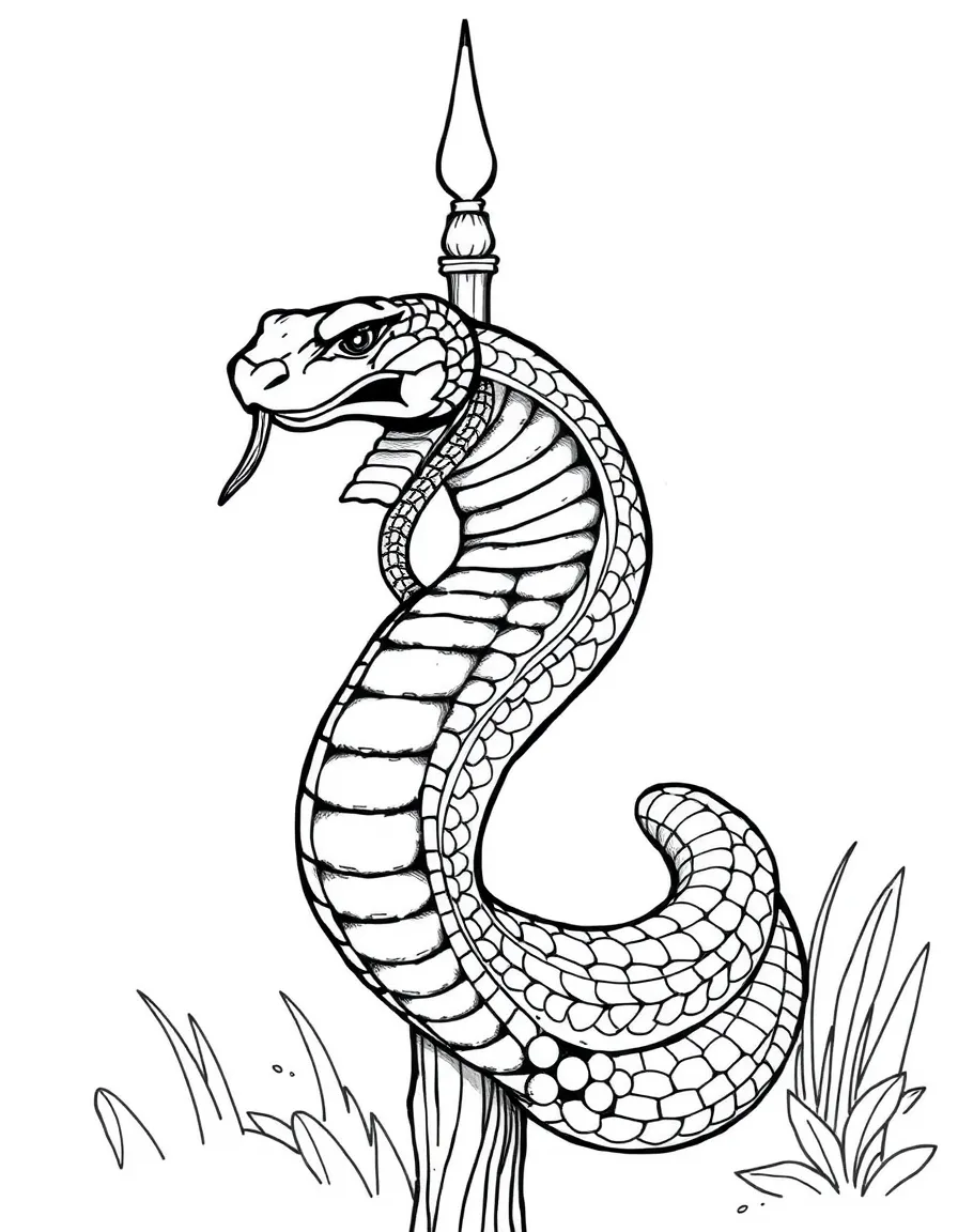 The bronze snake on a pole, healing those who look at it.