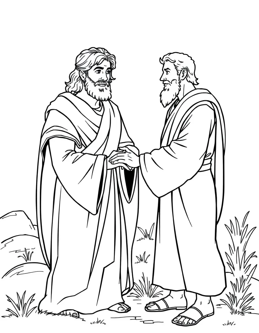 Jonathan giving David his robe and armor.