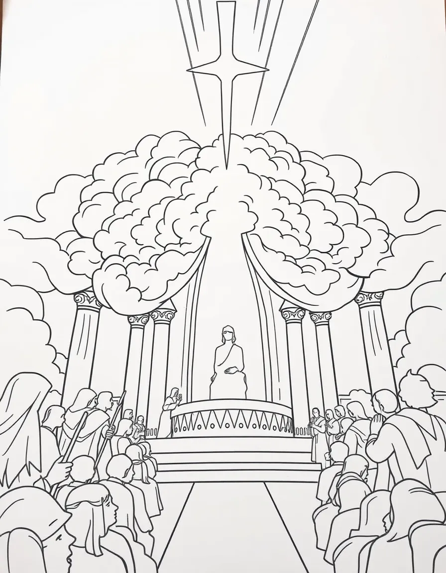 Solomon's glory filling the temple, with the cloud of God's presence.