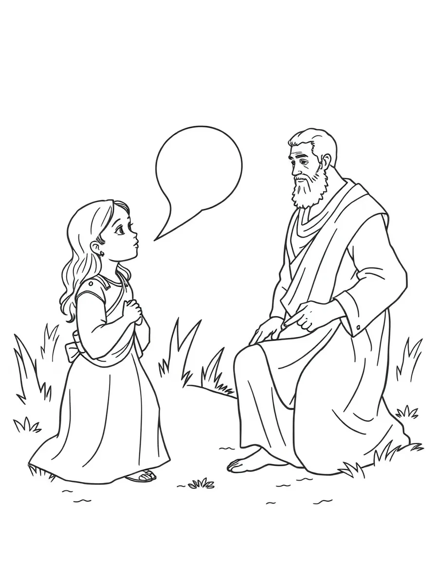 Naaman's servant girl telling him about Elisha.