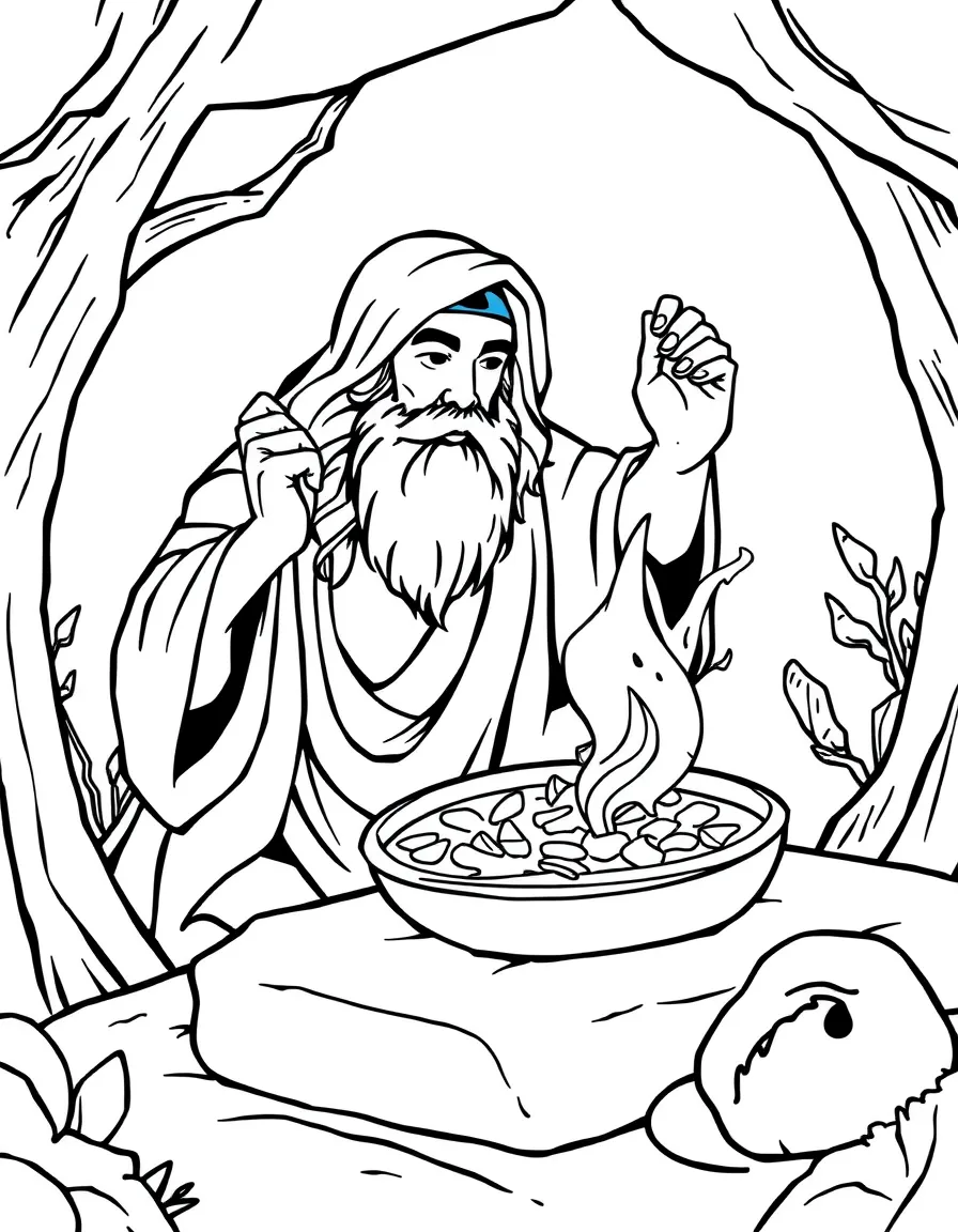 Elisha making the poisonous stew safe to eat.