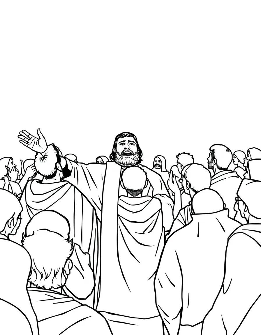 Ezra leading the people in a great prayer of confession.