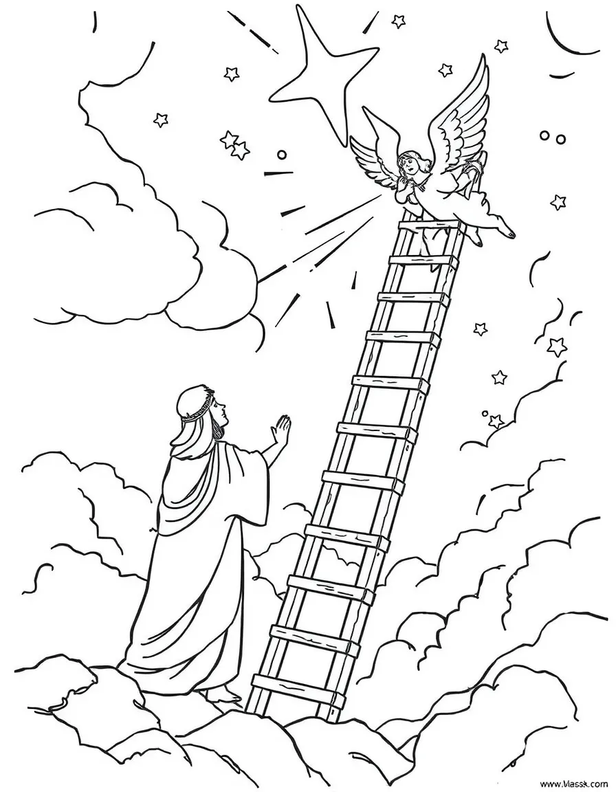 Jacob's dream of angels on a ladder to heaven.